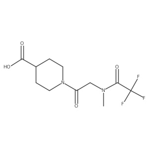 1-[2-(2,2,2-trifluoro-N-methylacetamido)acetyl]piperidine-4-carboxylic acid结构式