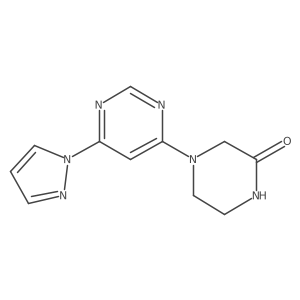 4-[6-(1H-pyrazol-1-yl)pyrimidin-4-yl]piperazin-2-one结构式
