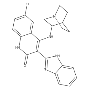 4-{1-azabicyclo[2.2.2]octan-3-ylamino}-3-(1H-1,3-benzodiazol-2-yl)-6-chloro-1H-quinolin-2-one结构式