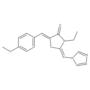 (2Z,5Z)-3-ethyl-5-[(4-methoxyphenyl)methylidene]-2-(1,2,4-triazol-4-ylimino)-1,3-thiazolidin-4-one Structure