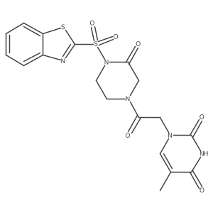 1-(2-(4-(Benzo[d]thiazol-2-ylsulfonyl)-3-oxopiperazin-1-yl)-2-oxoethyl)-5-methylpyrimidine-2,4(1H,3H)-dione结构式