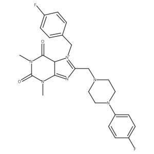 7-[(4-fluorophenyl)methyl]-8-[[4-(4-fluorophenyl)piperazin-1-yl]methyl]-1,3-dimethyl-5H-purin-7-ium-2,6-dione Structure