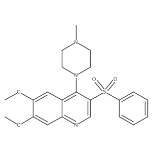 3-(Benzenesulfonyl)-6,7-dimethoxy-4-(4-methylpiperazin-1-yl)quinoline结构式