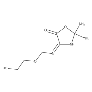 2,2-Diamino-4-(2-hydroxyethoxymethylimino)-1,3-oxazolidin-5-one结构式