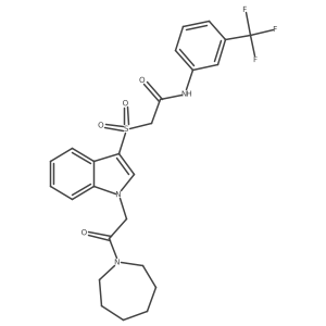 2-((1-(2-(azepan-1-yl)-2-oxoethyl)-1H-indol-3-yl)sulfonyl)-N-(3-(trifluoromethyl)phenyl)acetamide Structure