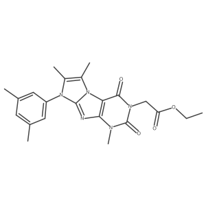 ethyl 2-(8-(3,5-dimethylphenyl)-1,6,7-trimethyl-2,4-dioxo-1H-imidazo[2,1-f]purin-3(2H,4H,8H)-yl)acetate结构式