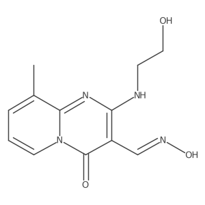 (E)-2-((2-hydroxyethyl)amino)-9-methyl-4-oxo-4H-pyrido[1,2-a]pyrimidine-3-carbaldehyde oxime结构式