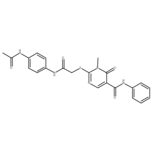 2-((2-((4-acetamidophenyl)amino)-2-oxoethyl)thio)-1-methyl-6-oxo-N-phenyl-1,6-dihydropyrimidine-5-carboxamide Structure
