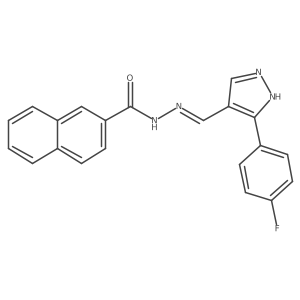 2-Naphthalenecarboxylic acid, 2-[[3-(4-fluorophenyl)-1H-pyrazol-4-yl]methylene]hydrazide Structure