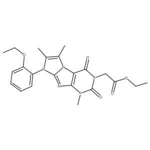 ethyl 2-(8-(2-ethoxyphenyl)-1,6,7-trimethyl-2,4-dioxo-1H-imidazo[2,1-f]purin-3(2H,4H,8H)-yl)acetate结构式