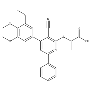 2-[[3-Cyano-6-phenyl-4-(3,4,5-trimethoxyphenyl)-2-pyridinyl]thio]propanoic acid Structure