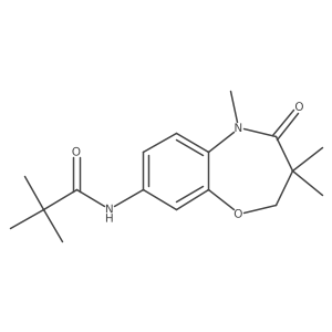 N-(3,3,5-trimethyl-4-oxo-2,3,4,5-tetrahydrobenzo[b][1,4]oxazepin-8-yl)pivalamide结构式