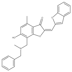 (2Z)-2-(1-benzofuran-2-ylmethylidene)-7-{[benzyl(methyl)amino]methyl}-6-hydroxy-4-methyl-1-benzofuran-3(2H)-one Structure