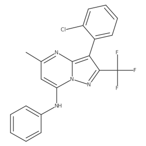 3-(2-chlorophenyl)-5-methyl-N-phenyl-2-(trifluoromethyl)pyrazolo[1,5-a]pyrimidin-7-amine结构式