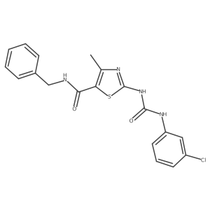 N-benzyl-2-(3-(3-chlorophenyl)ureido)-4-methylthiazole-5-carboxamide结构式