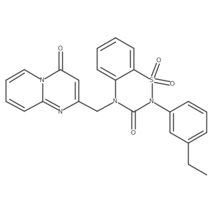 2-(3-ethylphenyl)-4-({4-oxo-4H-pyrido[1,2-a]pyrimidin-2-yl}methyl)-3,4-dihydro-2H-1lambda6,2,4-benzothiadiazine-1,1,3-trione Structure