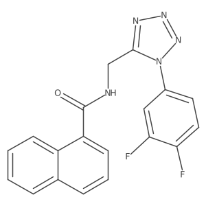 N-((1-(3,4-difluorophenyl)-1H-tetrazol-5-yl)methyl)-1-naphthamide结构式