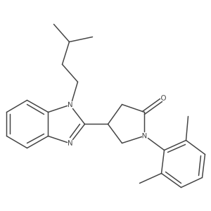 1-(2,6-Dimethylphenyl)-4-[1-(3-methylbutyl)benzimidazol-2-yl]pyrrolidin-2-one Structure