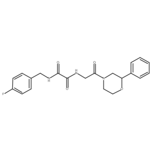 N1-(4-fluorobenzyl)-N2-(2-oxo-2-(2-phenylmorpholino)ethyl)oxalamide结构式