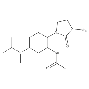 N-((1R,2S,5R)-2-((S)-3-amino-2-oxopyrrolidin-1-yl)-5-(isopropyl(methyl)amino)cyclohexyl)acetamide结构式