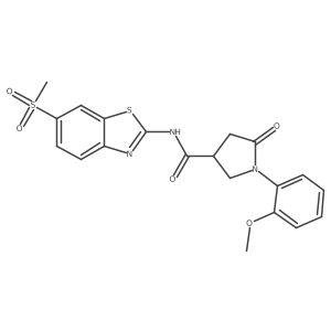 1-(2-methoxyphenyl)-N-[(2E)-6-(methylsulfonyl)-1,3-benzothiazol-2(3H)-ylidene]-5-oxopyrrolidine-3-carboxamide结构式