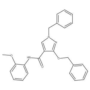 1-benzyl-3-(benzyloxy)-N-(2-methoxyphenyl)-1H-pyrazole-4-carboxamide结构式