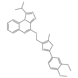 2-(3,4-Dimethoxyphenyl)-4-(((1-isopropyl-[1,2,4]triazolo[4,3-a]quinoxalin-4-yl)thio)methyl)-5-methyloxazole Structure