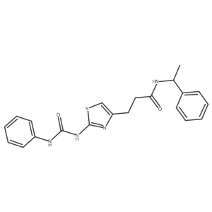 N-(1-phenylethyl)-3-(2-(3-phenylureido)thiazol-4-yl)propanamide Structure