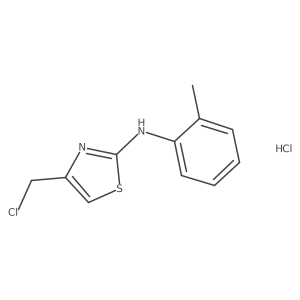 4-(chloromethyl)-N-(2-methylphenyl)-1,3-thiazol-2-amine hydrochloride结构式