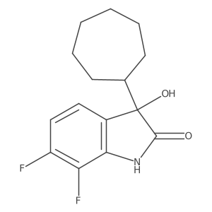 3-Cycloheptyl-6,7-difluoro-3-hydroxy-2,3-dihydro-1H-indol-2-one结构式