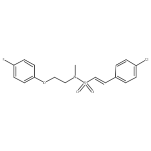 2-(4-chlorophenyl)-N-[2-(4-fluorophenoxy)ethyl]-N-methylethene-1-sulfonamide结构式