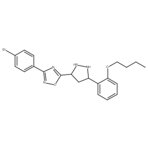 3-(4-Bromophenyl)-5-[5-(2-butoxyphenyl)pyrazolidin-3-yl]-1,2,4-oxadiazole结构式