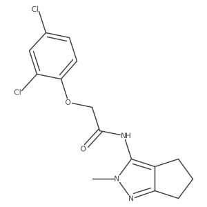 2-(2,4-dichlorophenoxy)-N-(2-methyl-2,4,5,6-tetrahydrocyclopenta[c]pyrazol-3-yl)acetamide Structure