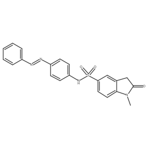 1H-Indole-5-sulfonamide, 2,3-dihydro-1-methyl-2-oxo-N-[4-(2-phenyldiazenyl)phenyl]- Structure