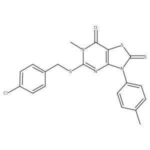 5-((4-chlorobenzyl)thio)-6-methyl-2-thioxo-3-(p-tolyl)-2,3-dihydrothiazolo[4,5-d]pyrimidin-7(6H)-one Structure