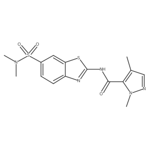 N-(6-(N,N-dimethylsulfamoyl)benzo[d]thiazol-2-yl)-1,4-dimethyl-1H-pyrazole-5-carboxamide结构式