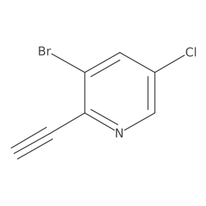 3-Bromo-5-chloro-2-ethynylpyridine结构式