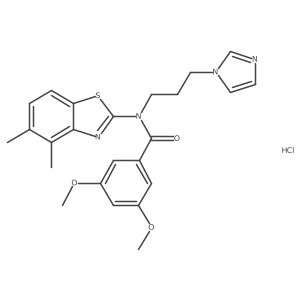 N-(3-(1H-imidazol-1-yl)propyl)-N-(4,5-dimethylbenzo[d]thiazol-2-yl)-3,5-dimethoxybenzamide hydrochloride结构式