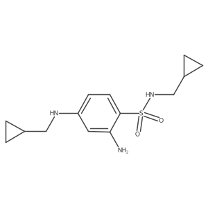 2-amino-N-(cyclopropylmethyl)-4-[(cyclopropylmethyl)amino]benzene-1-sulfonamide Structure
