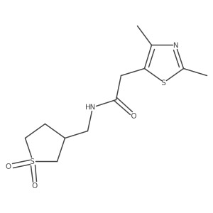 2-(2,4-dimethylthiazol-5-yl)-N-((1,1-dioxidotetrahydrothiophen-3-yl)methyl)acetamide结构式