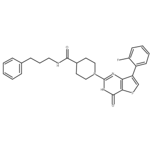 1-[7-(2-fluorophenyl)-4-oxo-3,4-dihydrothieno[3,2-d]pyrimidin-2-yl]-N-(3-phenylpropyl)piperidine-4-carboxamide Structure