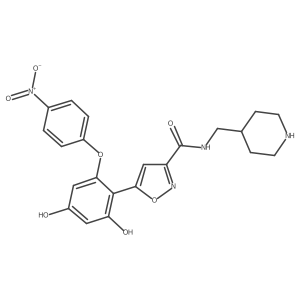 5-[2,4-Dihydroxy-6-(4-nitrophenoxy)phenyl]-N-(4-piperidinylmethyl)-3-isoxazolecarboxamide Structure