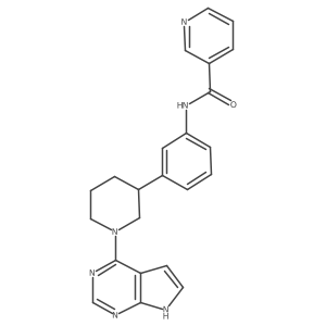 N-(3-(1-(7H-pyrrolo[2,3-d]pyrimidin-4-yl)piperidin-3-yl)phenyl)nicotinamide结构式