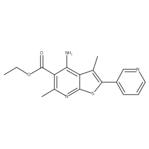 Ethyl 4-amino-3,6-dimethyl-2-(3-pyridinyl)thieno[2,3-b]pyridine-5-carboxylate结构式