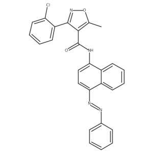 4-Isoxazolecarboxamide, 3-(2-chlorophenyl)-5-methyl-N-[4-[(1E)-2-phenyldiazenyl]-1-naphthalenyl]- Structure