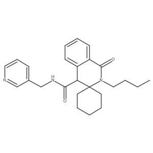 2'-butyl-1'-oxo-N-(pyridin-3-ylmethyl)-1',4'-dihydro-2'H-spiro[cyclohexane-1,3'-isoquinoline]-4'-carboxamide结构式