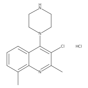 3-Chloro-2,8-dimethyl-4-(piperazin-1-yl)quinoline hydrochloride结构式