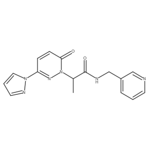 2-(6-oxo-3-(1H-pyrazol-1-yl)pyridazin-1(6H)-yl)-N-(pyridin-3-ylmethyl)propanamide Structure