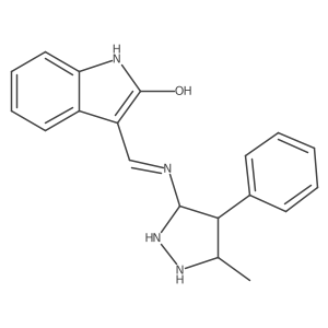 (Z)-3-(((3-methyl-4-phenyl-1H-pyrazol-5-yl)amino)methylene)indolin-2-one结构式