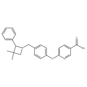 6-[4-[(3,3-Dimethyl-2-phenyl-1-azetidinyl)methyl]phenoxy]-3-pyridinecarboxamide Structure